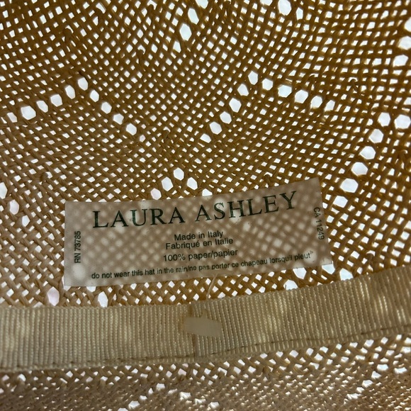 Vintage Laura Ashley Paper Sun Hat Cottage Core Prairie Made in Italy - Picture 2 of 9